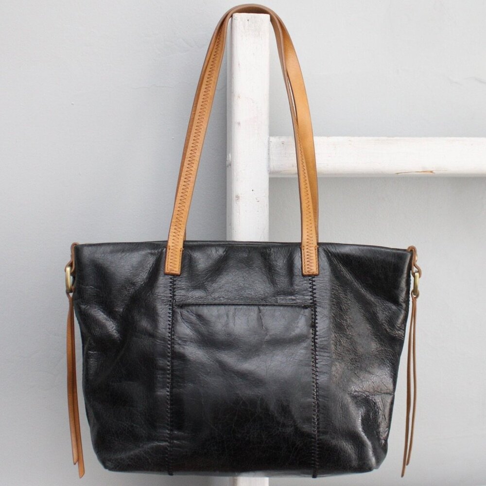 HOBO Black and Tan Leather Tote